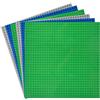 HUIZDQ Confezione da 6 piastre di base classiche, 25,5 x 25,5 cm, piastre di base per blocchi da costruzione, compatibili con tutte le principali marche, piastra di base per costruzioni (verde,