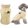 Izefia Cappotto del Cane Freddo Antivento Giacca Felpa Maglione Invernale Vestiti Spessi Collo di Pelliccia Orso Stampa Cappotto del Cane per Il Piccolo Gatto Medio