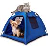 Nockovi Tenda portatile per animali domestici per interni ed esterni - Nido per gatti facile accesso senza lembo della porta, ideale per gatti, cuccioli e piccoli animali (blu)