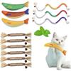 lompyeu Herbe à Chat，12 Pièces Jouet Pour Chat, dont 6 bâtons à mâcher pour chats, 3 cordes à mâcher pour chats et 3 Jouet poisson à l'herbe à chat - pour Interagir Et Nettoyer Les Dents