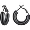 FindChic Orecchini Donna Cerchio Piccolo 20mm in Acciaio Chirurgico Placcato Nero Orecchini Cerchio Piccolo Regalo per Donna