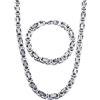 Jewow Gioielli Acciaio Inossidabile Uomo Collana Catena e Bracciale Set - 60CM Collana,21.5CM Bracciale