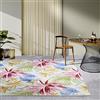 Villeroy & Boch Victor - Tappeto moderno per interni ed esterni, in tessuto piatto, con foglie tropicali, resistente alle intemperie e ai raggi UV, per balcone, terrazza, giardino, crema, colorato,