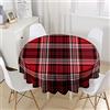 Chickwin-Shop Chickw11 Tovaglia Rotonda in Poliestere, Tovaglia di Stampa Classico Plaid retrò, Impermeabile e Antimacchia, Lusso, Riutilizzabile per Decorazione Tavolo Casa Cucina (Rosso,180cm)