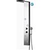 GIORGY PANNELLO COLONNA DOCCIA IDROMASSAGGIO ACCIAIO INOX LUCIDO DOCCINO CASCATA E SOFFIONE MULTIFUNZIONE CASCATA CERVICALE KIT DOCCINO FLESSIBILE