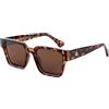 OuShiun Occhiali da sole da uomo, protezione UV400, antiriflesso, unisex, classici, rettangolari, per viaggi, guida, pesca (tartaruga luminosa)