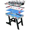 homelikesport gioco da tavolo 4 in 1 per hockey, biliardo, calcio balilla, ping pong/ping-pong, verde, 121,5 * 61 * 81,3 cm