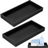 YiLUXmyyxgs 2 PezziVassoio Portaoggetti, Vassoio Decorativo Rettangolare in Silicone, Vassoi Decorativi, Vassoio Bagno Portaoggetti per Gioielli, Vasca da Bagno Cucina Vanità Lavello(Nero, 20 x 10 cm)
