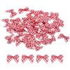 QUARKZMAN 50 Pz Mini Fiocco di Nastro a Quadretti 1 Nastro di Raso Checkered per Artigianato Fai da Te Fiocco per Capelli Cucito Matrimonio Festa di Compleanno Rosso e Bianco