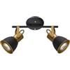Arte Lamp Jovi Faretti LED Soffitto Orientabili 2 Luci in Metallo Nero e Oro con Cavo per Cucina con Luce Mirata per Interni Moderni per Casa Ufficio e Zone di Passaggio
