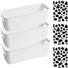 Heozhuyi 3 Pezzi Cesto Portaoggetti in Plastica, Scatola Cosmetica, Cestini Cestino Portaoggetti Organizer con Manico per Cosmetico, Scaffale di Cucina, Bagno, Ufficio, Armadio Organizzatore