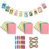 APKOL 30 Pz Cornice di Carta per Foto DIY 6 pollici, Cornice Portafoto in Carta Kraft cartoncino 15,5 x 11,5 cm, cornici portafoto in cartone,con Clip di Legno e Corda di Canapa, per Decorazione(Colore)