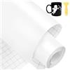 Bocguy Rotolo di Vinile Permanente Bianco Opaco, 30.5 CM x 600 CM PVC Vinile Adesivo Bianco, Facile da Tagliare & Diserbare