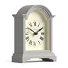 Jones Clocks® Bistro Orologio a camino | Piccolo orologio classico a arco superiore a carrozza | Grigio | Stile classico contemporaneo per caminetto, scrivania, tavolo, mensola e comodino