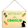 Flores Targa in Legno Decorativa ATTENTI AL CONIGLIO