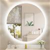 STARLEAD Specchio-Rotondo-Bagno-con-Luce 80cm, Specchio-Bagno-LED con Antiappannamento, Dimmerabile, 3 Colori Luce, Funzione Memoria, IP44, HD Vetro Temperato