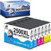 DOUBLE D PGI-2500XL Cartucce per Canon 2500XL per Maxify MB5050,6-Pack | PGI-2500 XL per Canon Maxify MB5150 MB5050 MB5155 MB5350 MB5450 MB5455 iB4050 iB4150 (2 Ciano / 2 Magenta / 2 Giallo)