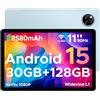 DOOGEE Tab A9 PRO+ Tablet 11 Pollici 90Hz Android 15 Tablets, 30GB RAM+128GB ROM/TF 2TB, 8580mAh 5G WiFi, T7200 Octa-Core PC, Widevine L1/13MP+5MP/GPS/FACE ID/OTG/Doppi altoparlanti/3.5mm Jack, Blu