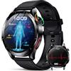 YUPENG Smartwatch Uomo, 1.43 AMOLED Orologio ECG/HRV/Acido Urico/𝐆li𝐜e𝐦ia/Lipidi, 24H Pressione Sanguigna, Cardiofrequenzimetro, Sonno, Chiamate, SOS, IP68 Fitness Tracker per Android e iOS