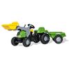 Rolly Toys 023134 Veicolo a Pedali Kid X con Ruspa e Rimorchio, 36 mesi -10 anni