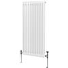 Monster Shop Radiatore Termosifone a 2 Colonne 1500mm x 562mm Moderno Centralizzato Bianco in Acciaio Inox Verticale a Parete Cucina Soggiorno Bagno Kit di Fissaggio e Spazzola Inclusi