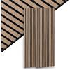 Brigros - Set 2 Pannelli Fonoassorbenti Decorativi In Legno 270x60 Cm Con Doghe In DuroPolimero E Feltro, Pannelli Acustici Insonorizzanti Per Pareti Con Design Moderno (Noce Chiaro)