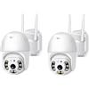 MF artSHOP 2X Telecamera di Sicurezza WiFi da Esterno IP Camera, PTZ, Visione Notturna, Audio Bidirezionale, Tracciamento Automatico, Doppia Antenna, ICSEE, SD Card