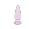 BONDAGERIE® Plug anale rosa realizzato in vetro, sextoys 100% sicuro per uomo e donna, taglia media
