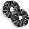 Leirinik Velvet Scrunchie grigio antracite confezione da 2 pezzi - 14 cm - elastici per capelli di alta qualità in 100% poliestere - effetto velluto per donne e ragazze - tutti i tipi di capelli