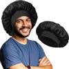 SECRET AROMA Cuffia in raso per uomo che dorme, cuffie per capelli in seta a 2 strati con fascia larga, cuffia da notte reversibile per unisex, cuffia da notte, fascia per capelli