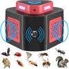 HUAJUN Ultrasuoni per Topi Repellente, Copertura Ultrasonica a 360° con Luci LED per il Controllo di Mouse, Protezione Silenziosa ad alta Frequenza Contro Roditori, Ideale per Garage, Hotel, Magazzino