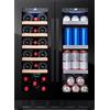 Cavin Cantinetta frigo, frigo per bevande e frigo per birra da incasso, Cavin Arctic Collection 60 Duo, 1 zona di temperatura, 60 cm, nero, doppia porta, L: 59,5 x A: 82/87 x P: 57,5