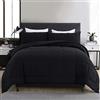 DOWNCOOL Set di biancheria da letto completo alternativo in piuma, 3 pezzi, con 2 federe, per tutte le stagioni, in microfibra di poliestere, nero, 208,3 x 218,4 cm