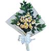 DRW Bouquet di fiori per cimitero Bouquet Fiori artificiali con vaso per mettere in vaso 78x63x20 cm (giallo orchidee)