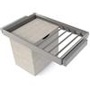 Emuca - Kit portapantaloni a 7 aste, cesto portabiancheria e telaio regolabile Quartz per armadi, chiusura ammortizzata e estrazione totale, modulo 80 cm, finitura Titanio