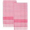 Talking Tables 2 x Strofinacci da Cucina a Quadretti Rosa Lampone, Cotone Morbido Assorbente Resistente Asciugatura Rapida, Imballaggio ECO 45x70cm