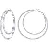Suplight Orecchini Donna Cerchio Doppio in Acciaio Inossidabile 316L Orecchini Donna a Cerchio Grande 60mm Colore Argento con Confezione Regalo