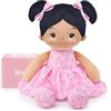 LeyaDoll Bambola morbida(12''), bambola bambina ideale come regalo bambino 1 anno, regalo di battesimo e Natale per bambina e neonati-Florabelle-Girl-Pink-tanned