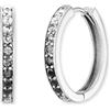 Engelsrufer Orecchini a cerchio da donna in argento Sterling con 26 zirconi bianchi a neri, chiusura a clip, senza nichel, 1 Paar, Argento sterling, Zirconia cubica