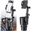 NATGIC Portabicchieri per Auto, NATGIC Base Regolabile 360 ° Rotazione Car Cup Holder Expander con Supporto per Telefono 2 in 1 Portabicchieri Multifunzionali per Tutti Gli Usi Portabicchieri Auto (Nero)