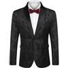 Coofandy Giacca Maschile Stile Smoking, con Motivo Paisley Floreale, Rever a Scialle, per cene, Balli di fine Anno, Matrimoni, S