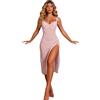 sunshinelady Lingerie Donna Lunga con Spalline Sexy Babydoll negligé Vestaglia Camicia da Notte Abito da Notte Leggero Regolabile Trasparente Taglie Forti con Perizoma Blu S