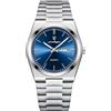 FORSINING Orologio da uomo, alla moda, da business, orologio da polso da uomo, 18 mm, cinturino in acciaio inox, calendario, datario, impermeabile, analogico, orologi al quarzo, Blu, Bracciale