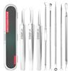 LAIVIYA 8pcs Rimozione Punti Neri,Rimozione Schiaccia Brufoli Kit Pulizia Viso Estrattori per Brufoli Professionale in Acciaio Inossidabile Punti Neri strumenti Rimozione Punti Neri Naso per Donne e Uomini