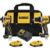 DEWALT - DCK2051D2 20V MAX XR Brushless Lithium-Ion 1/2 Trapano avvitatore a batteria e avvitatore a percussione Combo Kit con (2) Batterie