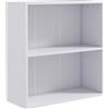 HOMCOM Libreria scaffale portaoggetti con 2 scomparti e ripiano regolabile, mobile portaoggetti per ufficio, soggiorno, camera da letto, 60 x 24 x 63 cm, bianco