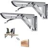 Barley Ears 2 Pezzi Staffe Pieghevole da 20 cm, Staffe per Mensole Pesanti in Acciaio Inox Supporto Tavolo Pieghevole Staffe per Mensole Pesanti per Mensola a Muro, Carico Massimo: 40 kg
