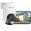VIM TAG VIMTAG 2,5K Telecamera Wi-Fi Esterna, Videocamera di Sorveglianza Interna a 360° con Allarme, Visione Notturna a Colori, Impermeabile IP65, Audio a 2 Vie, Rilevamento del Movimento, Funziona con Alexa