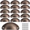 VARHHUXHA 16 Pz Manici a Conchiglia, Maniglie per Cassetti Vintage, Maniglie per Porte e Pomelli per Armadietti da Cucina Semicircolari, Maniglie per Porte per Cassettiere per (rosso d'epoca)