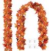 SOMYTING 2pcs Ghirlande di Foglie d'Acero Artificiali Finte Acero Foglie Rampicante Vite Autunnale Acero Ghirlanda Decorazione Autunnale da Appendere per cene camini Decorazioni